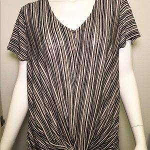 Slouchy Black and White Knit Top